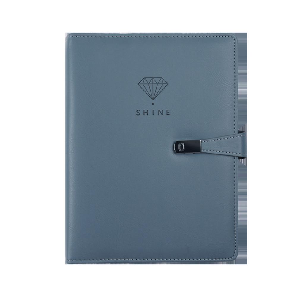 (Can Engrave Logo) A5 High-grade Leather Business Loose-leaf Notebook, Notepad with Magnetic Buckle, Student Diary,