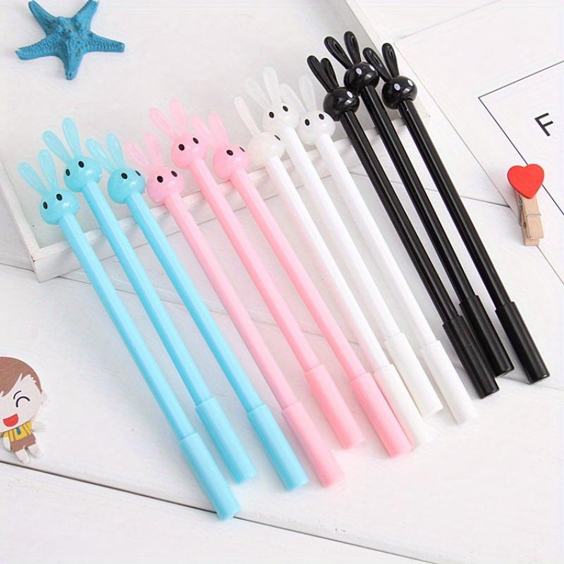 48pcs 0.5mm Cartoon Stationery Bunny Gel Pen Cute Long Ears Rabbit Signature Pen Creative Student Water Pen School Season