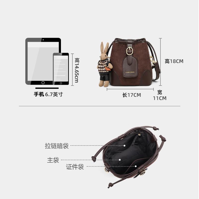 Bucket Bag Women'S Bag Autumn And Winter Messenger Bag Fashion High Sense Light Luxury Commuter Versatile Shoulder Bag
