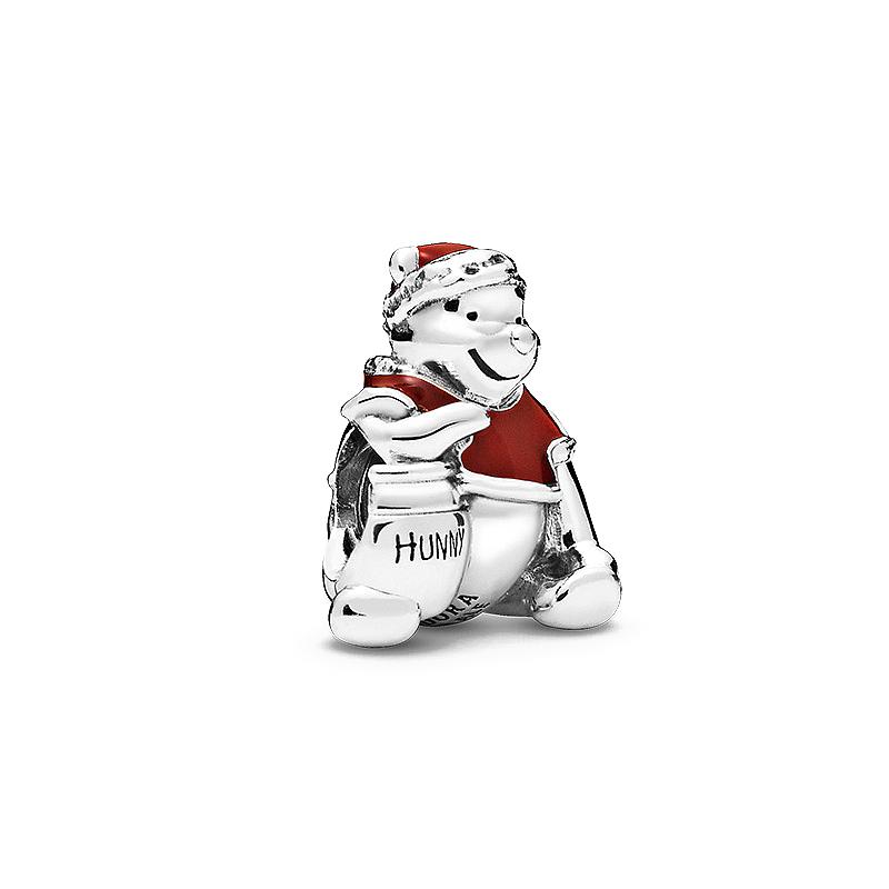 Pandora Winnie the Pooh Bee 925 Silver Necklace/Pendant Women s Red red серебряный