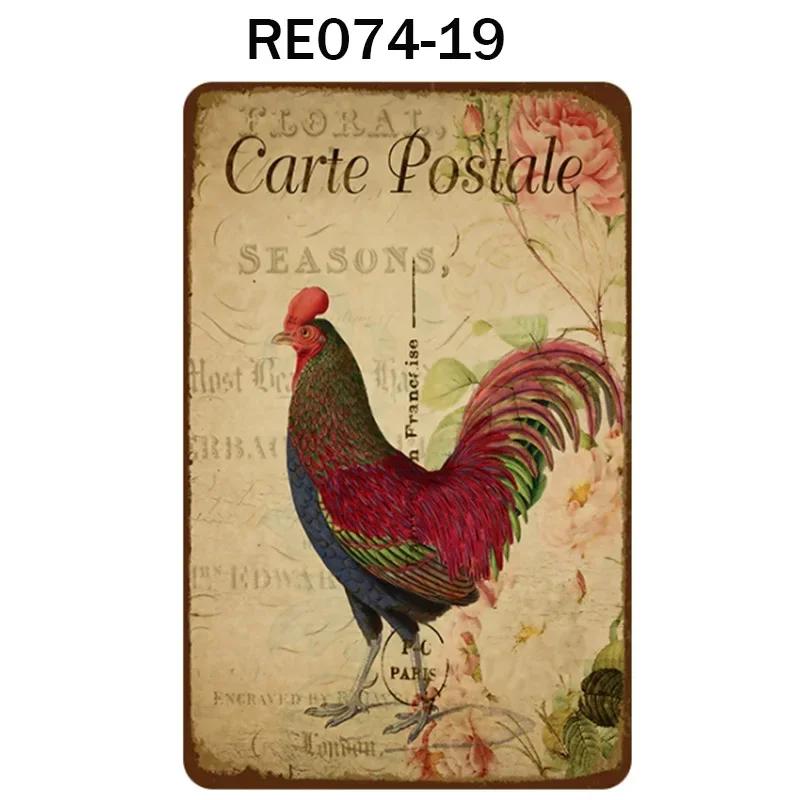 Happy-Hens Fresh Eggs Metal Tinplate Poster Chickens Farm Shop Poster Vintage Restaurant Wall Decor Retro Plaque Signs 20*30cm