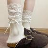 Lolita Lace Bow Socks Autumn/Winter Thigh High Lace Cute Lolita Thick Warm Stockings Sexy White Long Leg Socks For Women