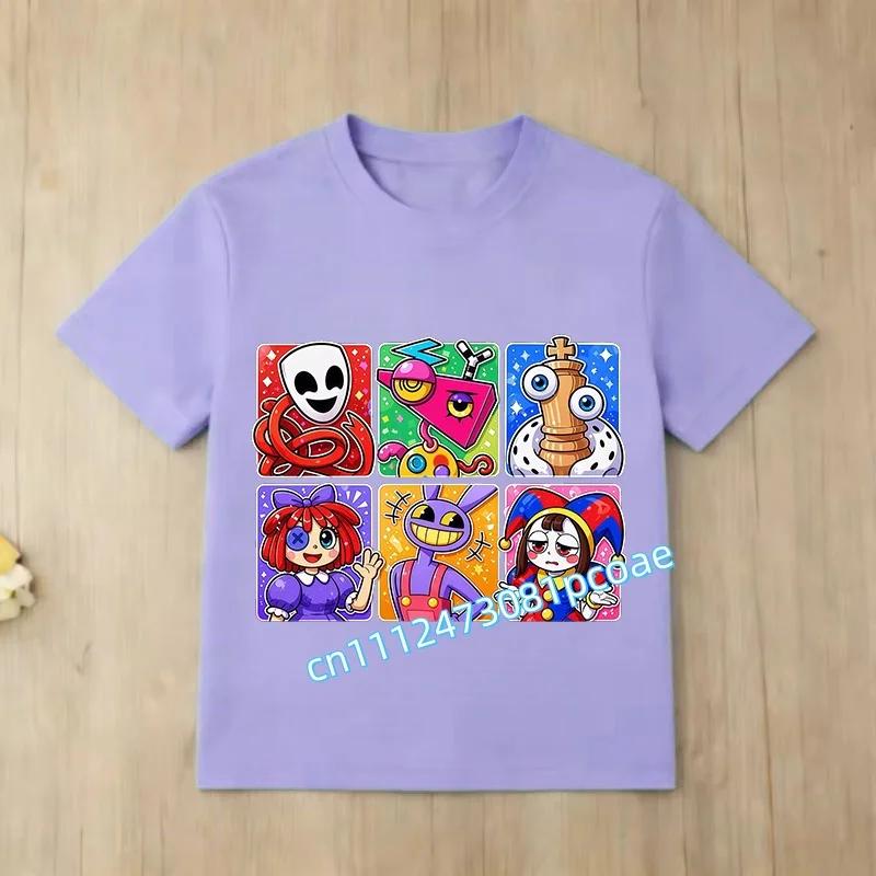 The Amazing Digital Circus Kids Tshirts Cartoon Printed Tshirt Boys Casual Sports Short Sleeves Tops Summer Children Clothing