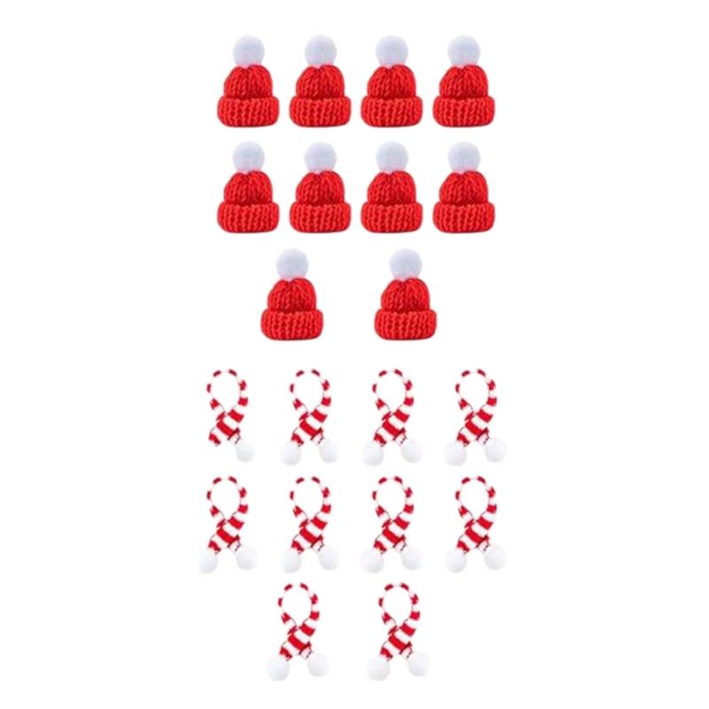 Practical Pack of 20 Small Christmas Hat Decorations Party Supplies for Stylish Bottles and Festival Home Decoration
