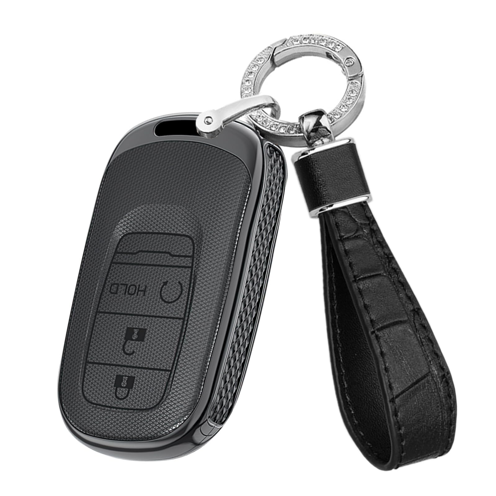 

[TECART] Чохол для ключа Honda, Накладка на ключ, Тримач для ключів, Чохол для смарт-ключа, Ключ дистанційного керування чорний