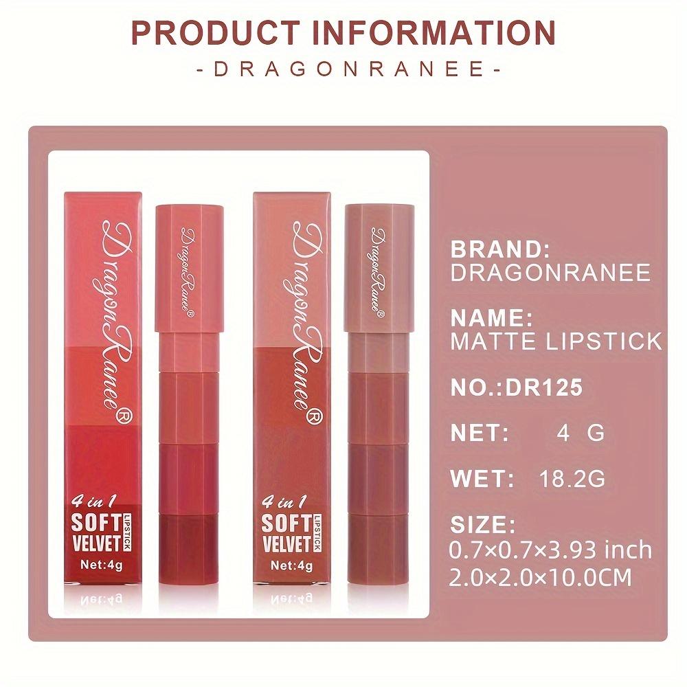 2pcs Mini Velvet Matte Lipstick Set 4-in-1 Long-Lasting & Moisturizing Lip Stain Smudge-proof Effortless Application Ultra-Portable Lip Gloss
