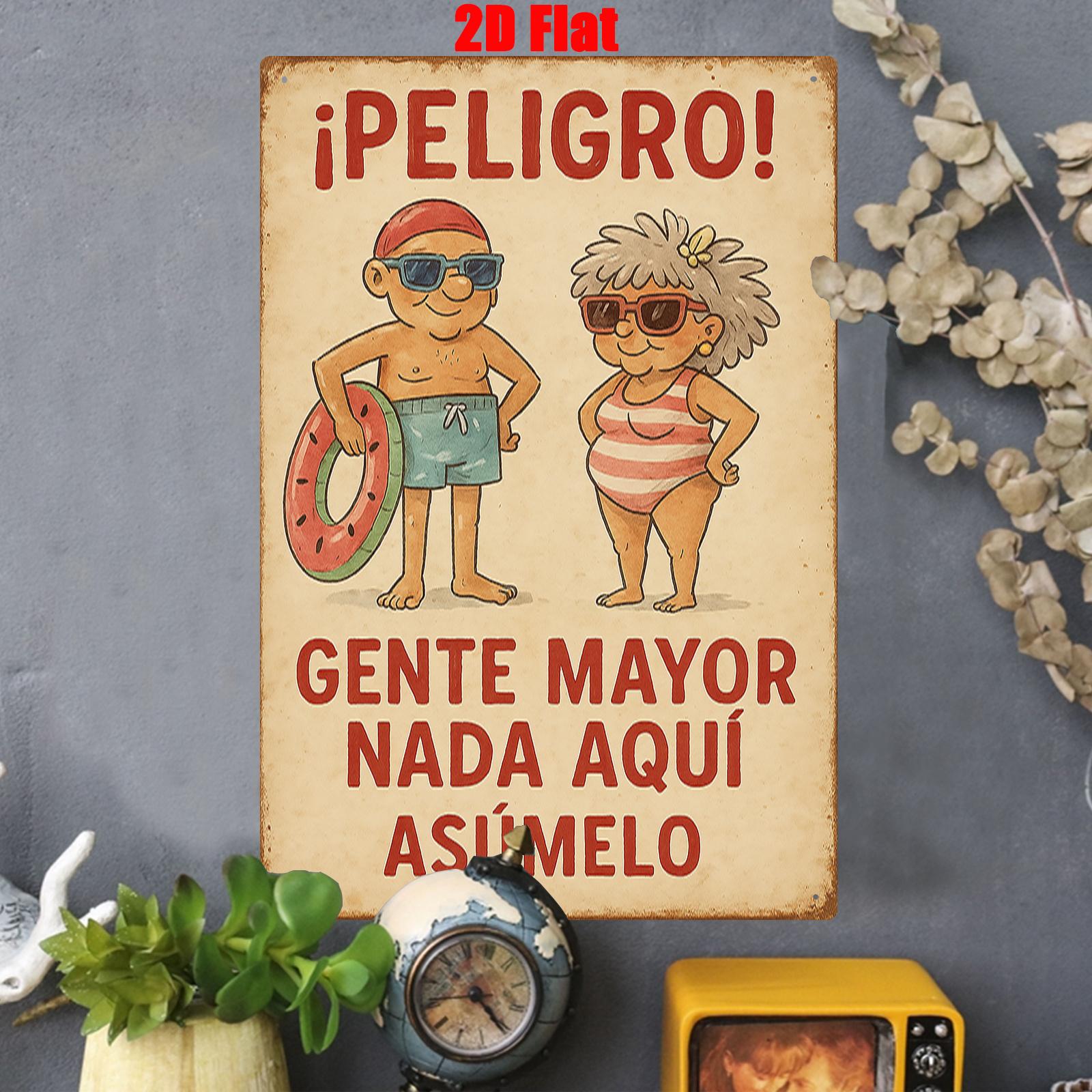 

Metal Wall Sign Pool Decoration Poster Spanish Oldman Theme Iron Art Mural Suitable for Home Yard Outdoor Garden Pool Ba 20x30cm（7.8x11.8inch）