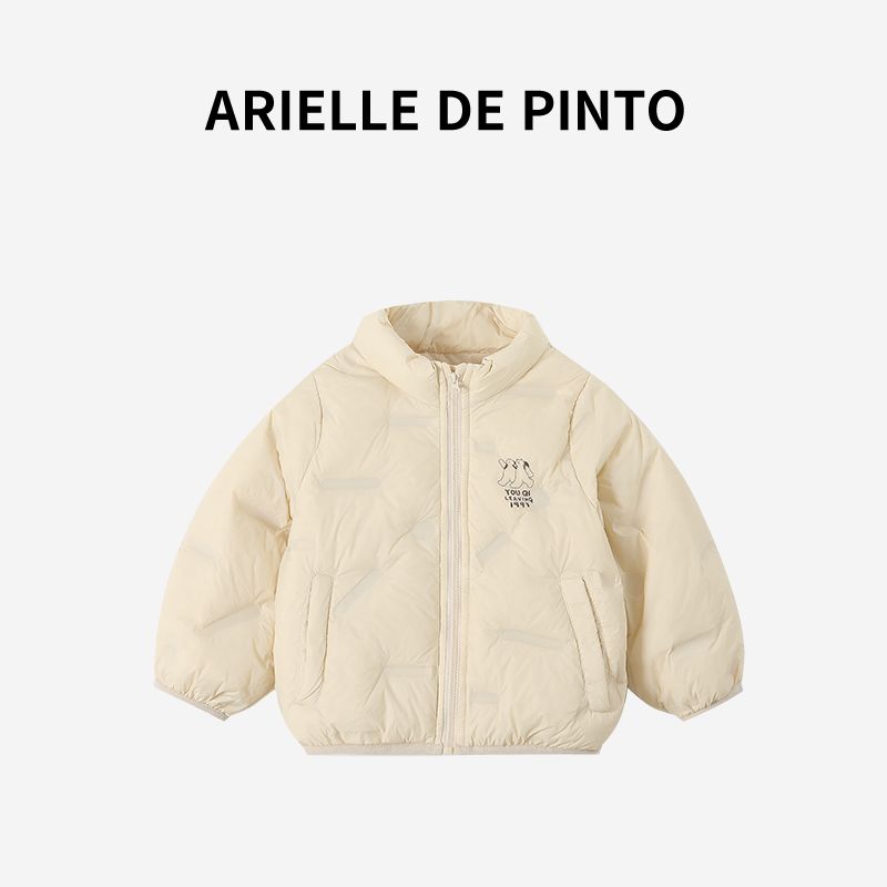 French Arielle De Pinto Men s and Women s down Jackets, Winter Lightweight Fashionable Warm Cotton Jackets Apricot color 90