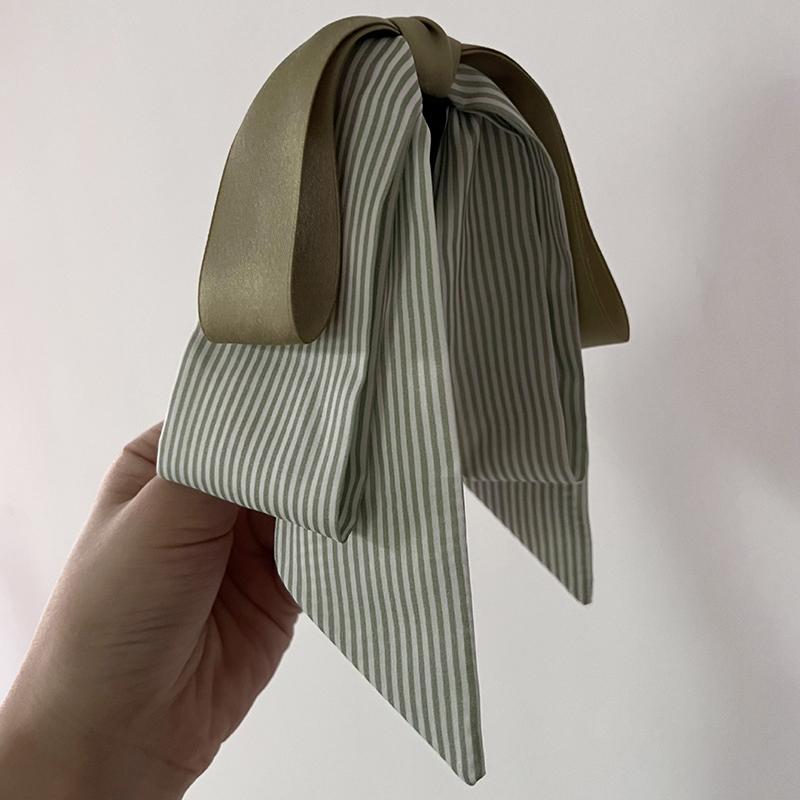 Fashion Ribbon Bow Banana Clip Simple Headwear For Women Girls Versatile Hair Claw Temperament Hairpin Headdress Vertical Clip