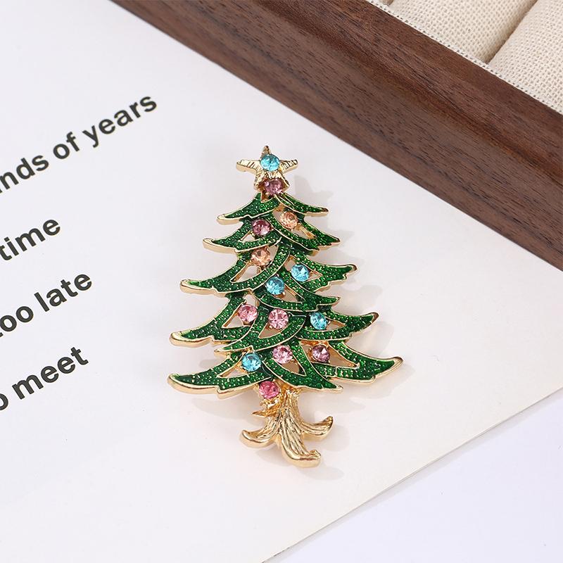Christmas Tree Brooches For Women Unisex Plant Pins Multi-Color Available Holiday Party Accessories Gifts