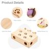 Cat Toy Interactive Mole Fighting Solid Wood Toy Indoor Cat Kitten Mouse Catching Game