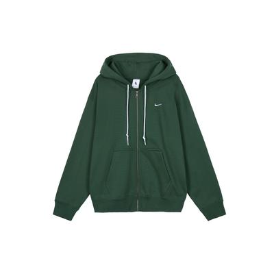 Giacca Casual con Cappuccio e Zip Monocolore Solo Swoosh Uomo Giacche Verde Abete DR0404-323