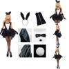 Elegant Backless Women's Bunny Rabbit Cosplay Tuxedo Halloween Outfit Fancy Dress