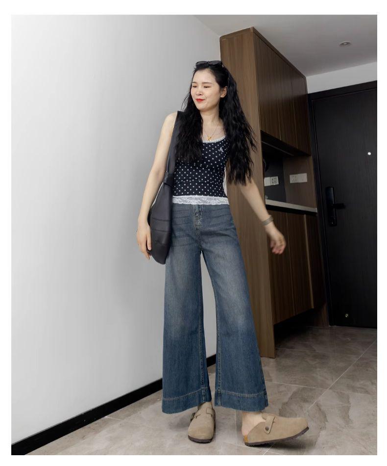 Women's High-Waisted A-line Tencel Jeans - Summer Slimming Crop, Wide-Leg, Straight Fit for Petite & Pear Shapes