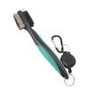 Golf Club Brush with Retractable Cord Dual Sided Steel Bristles Ergonomic Handle Golf Club Cleaning Brush Green