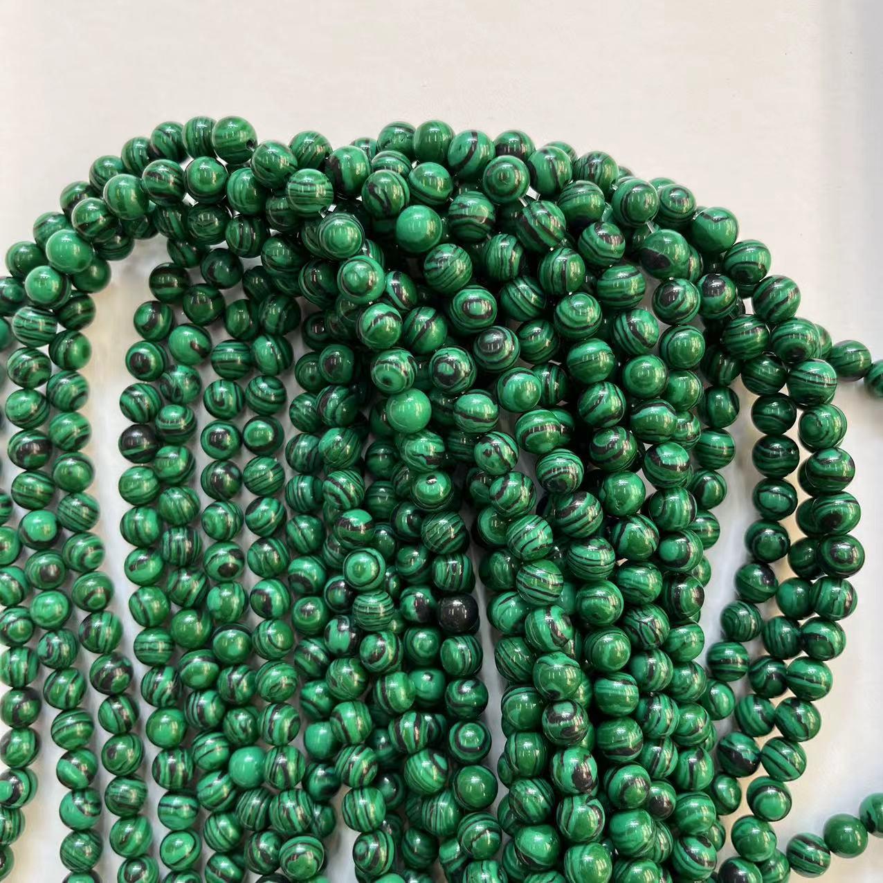 

Synthetic Malachite Round Beads – Ideal for DIY Jewelry: Bracelets, Necklaces, Accessories 6mm (approx. 62 beads)