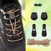1Pair Press Lock Buckle Lazy Shoe Laces Elastic Round Shoelaces with For Kids Adults Suitable for A Variety of Shoes
