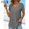 HNXC Dámska móda Ležérne Blúzky a Košele s Potlačou Jednofarebné s Krátkym Rukávom