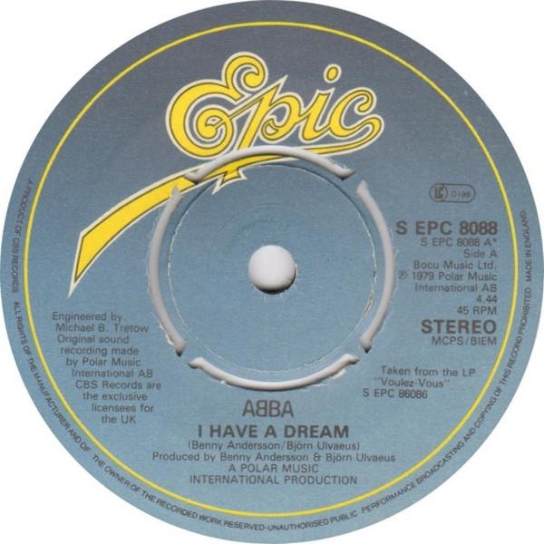 

7-дюймовая пластинка ABBA I Have A Dream SEPC8088 Epic 1979 UK Поп Б/у