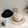 British Style Woolen Flat Top Hat Elegant Women Jazz Hat Vintage Felt Hat  Church Events