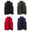 Männer Herbst Winter Einfarbig Weste Mantel Stehkragen Ärmellose Wasser-Beständig Außen Zipper Knopfleiste Puffer Weste