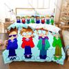 Cooles Eddsworld Klassisches Britisches Flash Zeichentrick Edd Grüner Kapuzenpullover Tom Blau Matt Lila Tord Roter Bettwäsche-Set Bettbezug + 2 Kissenbezüg