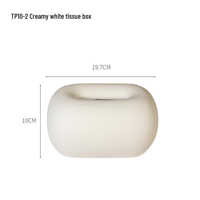 

Ceramic Cream Tissue Box Ornament: Modern Luxury Decoration for Living Room, Coffee Table, and Dining Table.