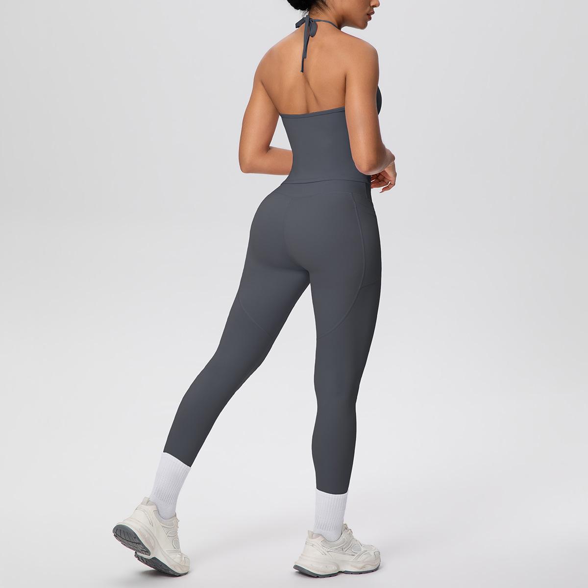 

Cross-Strap Halter Tank & High-Waisted Yoga Pants Set S
