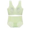 Summer Thin Seamless Rabbit Ear Bra Set for Women - Small Cup, Ice Silk, Wave Edge Design