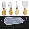 Hot Sales 4-piece Set of Wooden Handled Cheese Butter Spatula Butter Cheese Stainless Steel Knife Fork Cake Shovel Pizza Tool