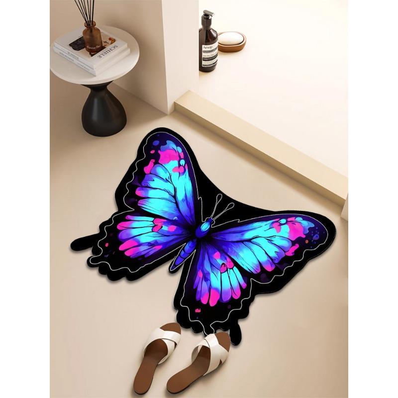 

Нескользящий коврик для пола Butterfly, впитывающий коврик для ног специальной формы, быстросохнущий коврик для входа в туалет и ванную комнату, ковер 40 * 60CM Diatom Mud