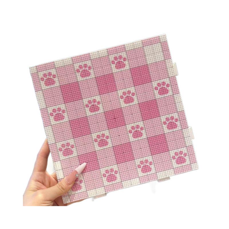 78-Pin Pink Cat Paw Perler Board – Thickened, Lengthened, High-Temperature Resistant, Non-Deforming, Splicable 2.6mm Drawing Line Pegboard
