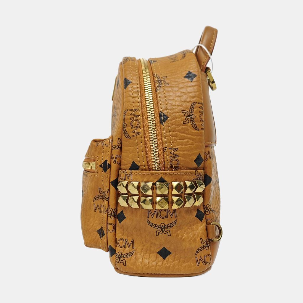 [Pre-Owned] Classic Allover Logo Studded Three-In-One Coated Canvas Shoulder Crossbody Backpack - Good #5MJAAC
