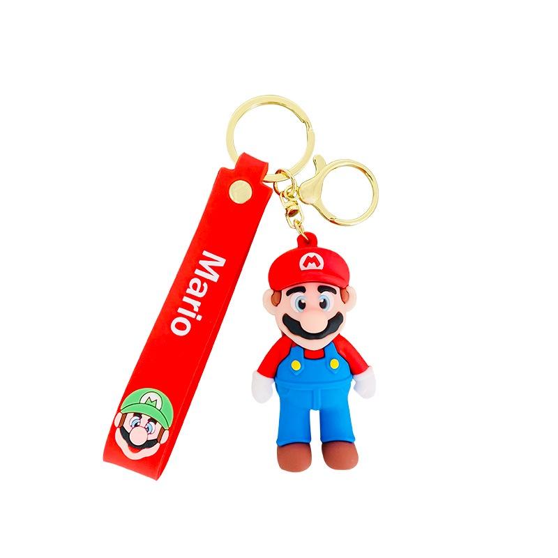 Cute Cartoon Super Mario Keychain Creative Pvc Car Pendant Wholesale Gift