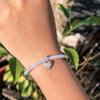 Personalized Light Luxury Full Diamond Heart Pendant Bracelet Slightly Inlaid Zircon Live Love Bracelet Hand Jewelry