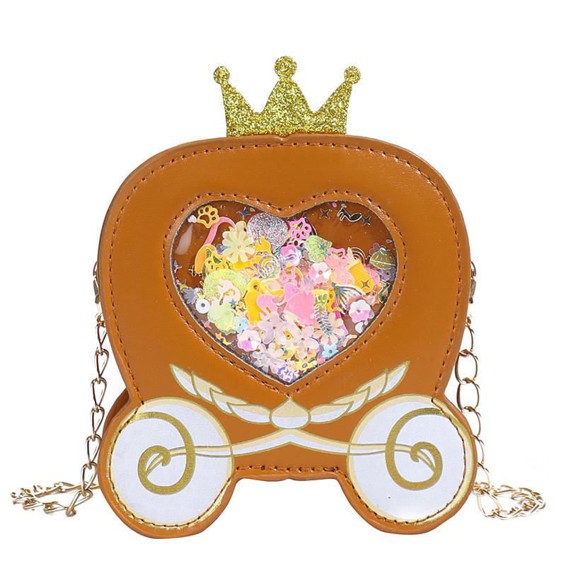 Cute Childrens Crown Princess Shoulder Bag With Girl Sequins For Dailys Use