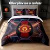 Manchester United Diseño Juego de Cama Ropa de Cama 1 Funda Nórdica + 2 Fundas de Almohada Suave Transpirable Ropa de Cama para el Hogar