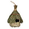 Handgewebtes Naturgras-Vogelhaus mit hängendem Seil, Mehrzweck-Vogelnest, Schutzhütte, Heimtierbedarf
