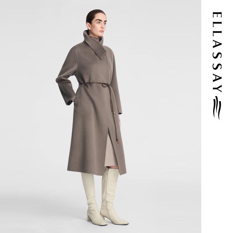 ELLASSAY Women's 100% Cashmere Belted Long Coat