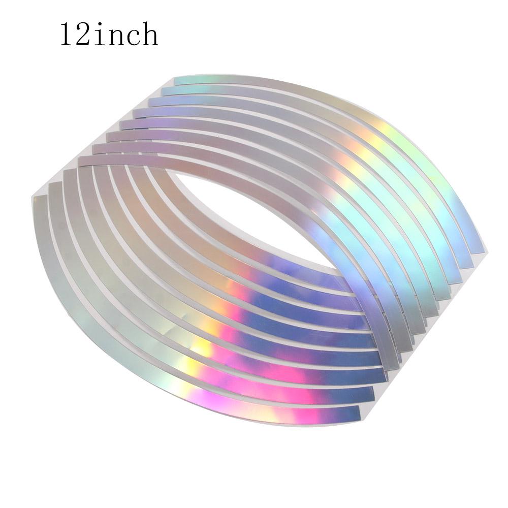 inches Car Reflective Sticker 16 Stripes PVC Motorcycle Reflective Stripes Wheel Rim Tape Reflective Rim Stripe Wheel Sticker