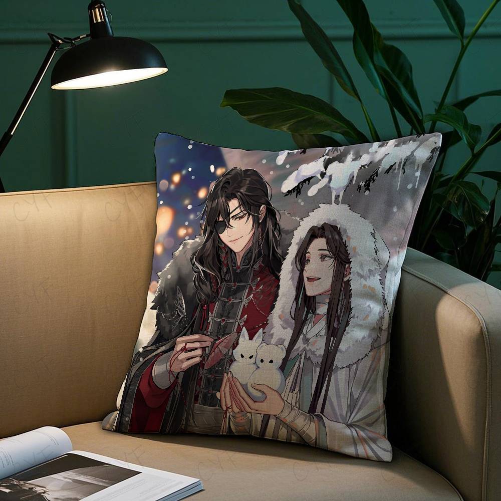Anime H-Heaven Official'S B-Blessing Bl Pillow Case Anti-Dustmite Pillowcase Invisible Zipper Silky Short Plush Sofa Cushion Cov