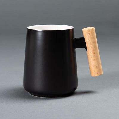 Creative Wooden Handle Ceramic Mug