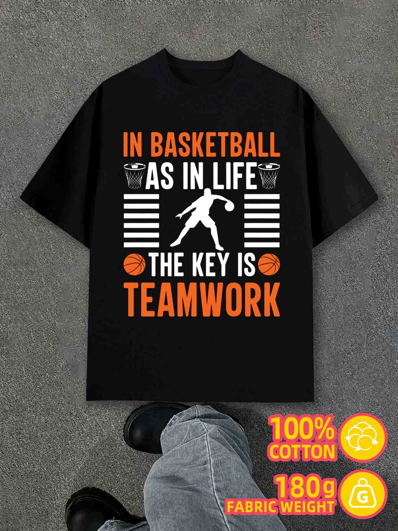 Product Y2K Teamwork Basketball Life Shirts Black 2XL
