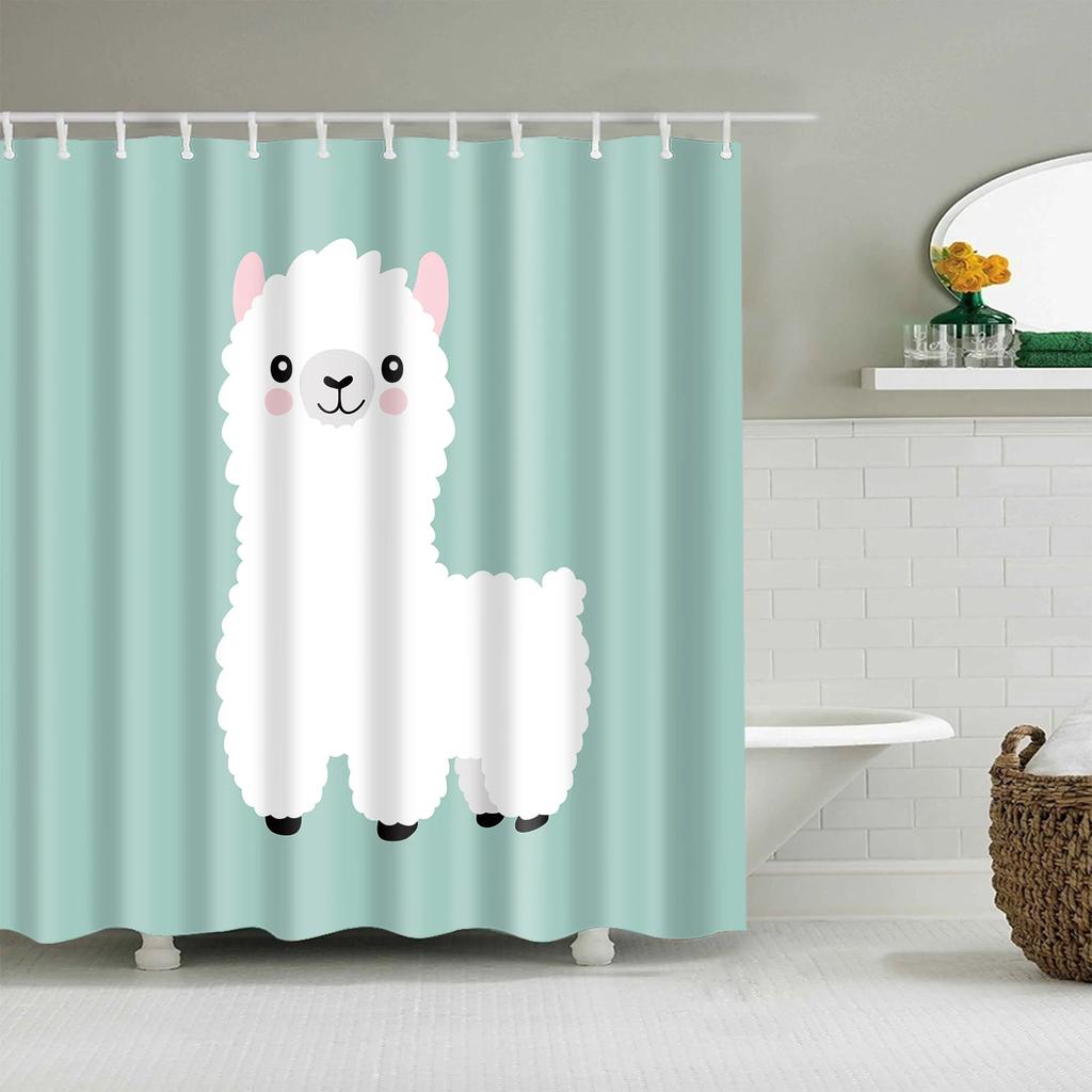 Animals Bear Shower Curtains Cute Cartoon Bathroom Curtain Fabric Waterproof Polyester Bathtub Curtains With Hooks Home Decor