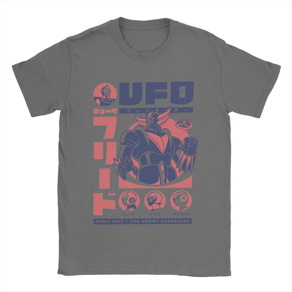 Grendizer Ufo Robot T Shirts Men's Pure Cotton Funny T-Shirts Round Neck Tee Shirt Short Sleeve Clothes Big Size
