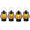 Halloween Pumpkin Lantern with LED Light, Portable Retro Horse Lantern with Funny Pumpkin Faces, Safe Flame-Free Halloween Decoration for Indoor