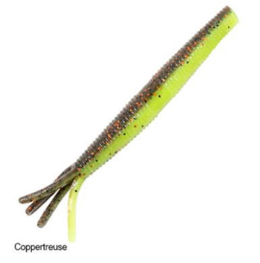Zman Soft Lure Hula Stickz 4 Inch 6/Pack Coppertreuse (1734)