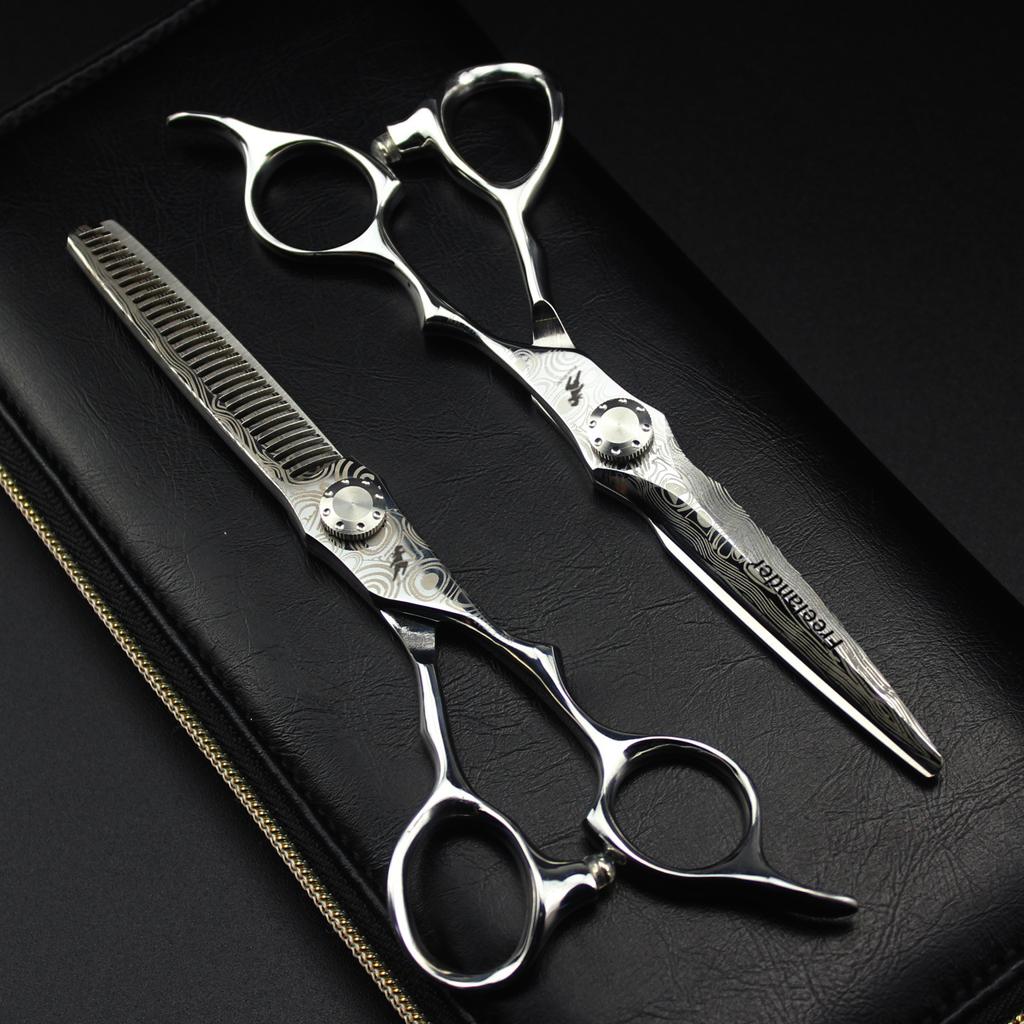 6.5.6.0 inch LH02 pattern double-sided sword hair scissors, hair scissors flat cutting teeth scissors H