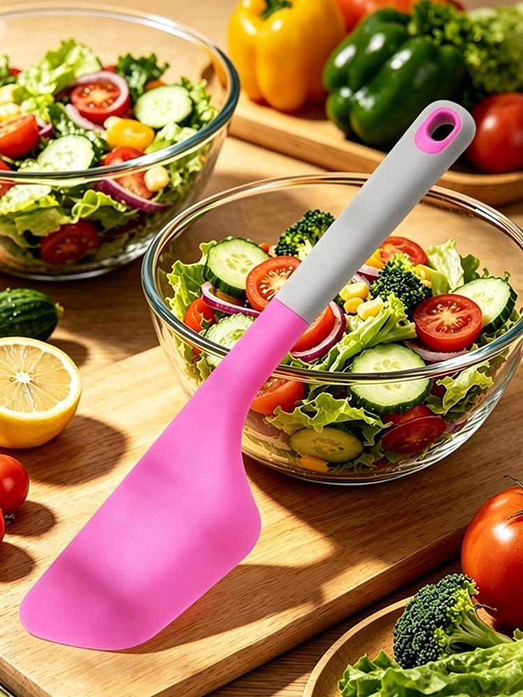 

Silicone Scraper, Silicone Baking Spatula, Non-Stick Cake Cream Butter Mixing Tool Kitchen Utensil рожевий червоний колір