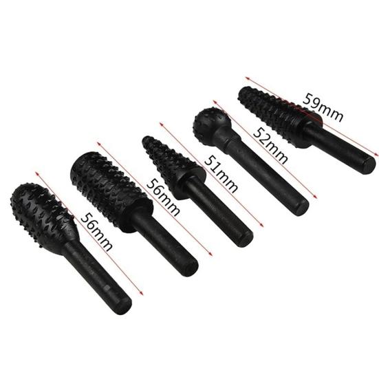 5-teiliges Holzbearbeitungs-Stab-Stab-Rotations-DIY-Werkzeug-Schleifkopf-Drehbohrer-Set